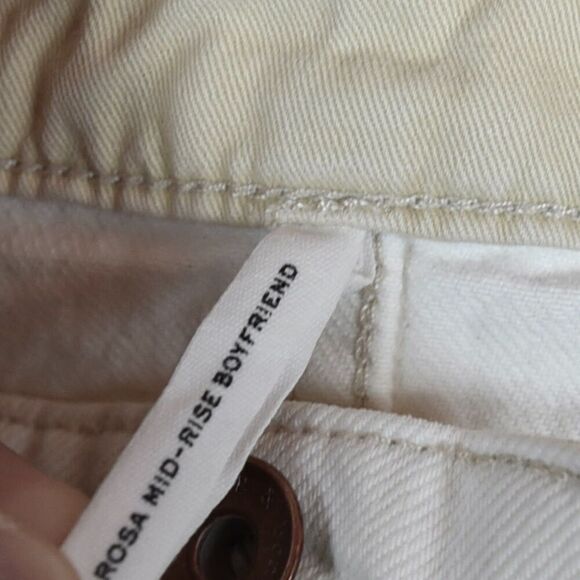 Rag & Bone Womens Rosa Mid Rise Boyfriend White Heavy Distressed Jeans Denim 31 - Picture 16 of 16